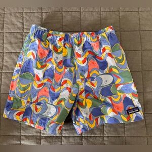 Patagonia Colorful Abstract Print Swim Shorts Medium 8-10 years Baggies New